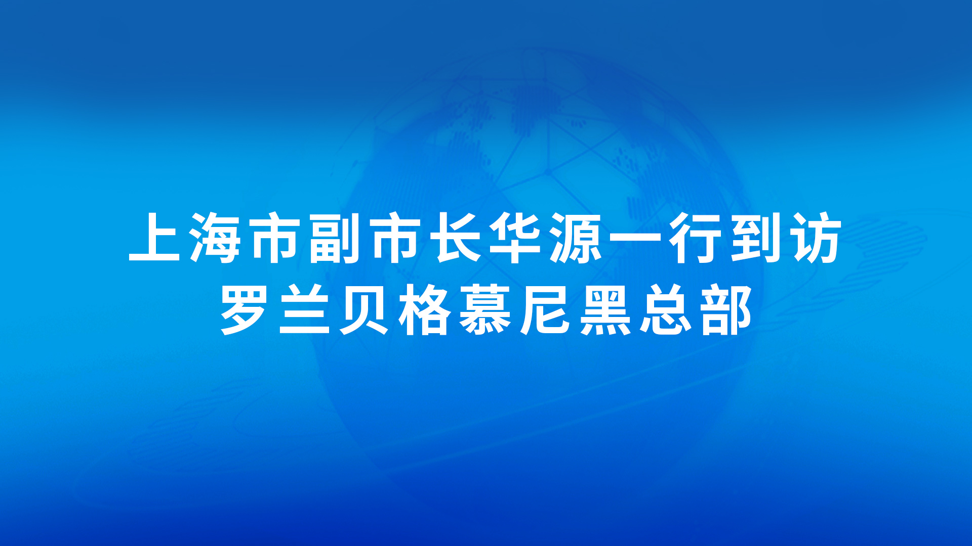 上海市副市长华源一行到访罗兰贝格慕尼黑总部
